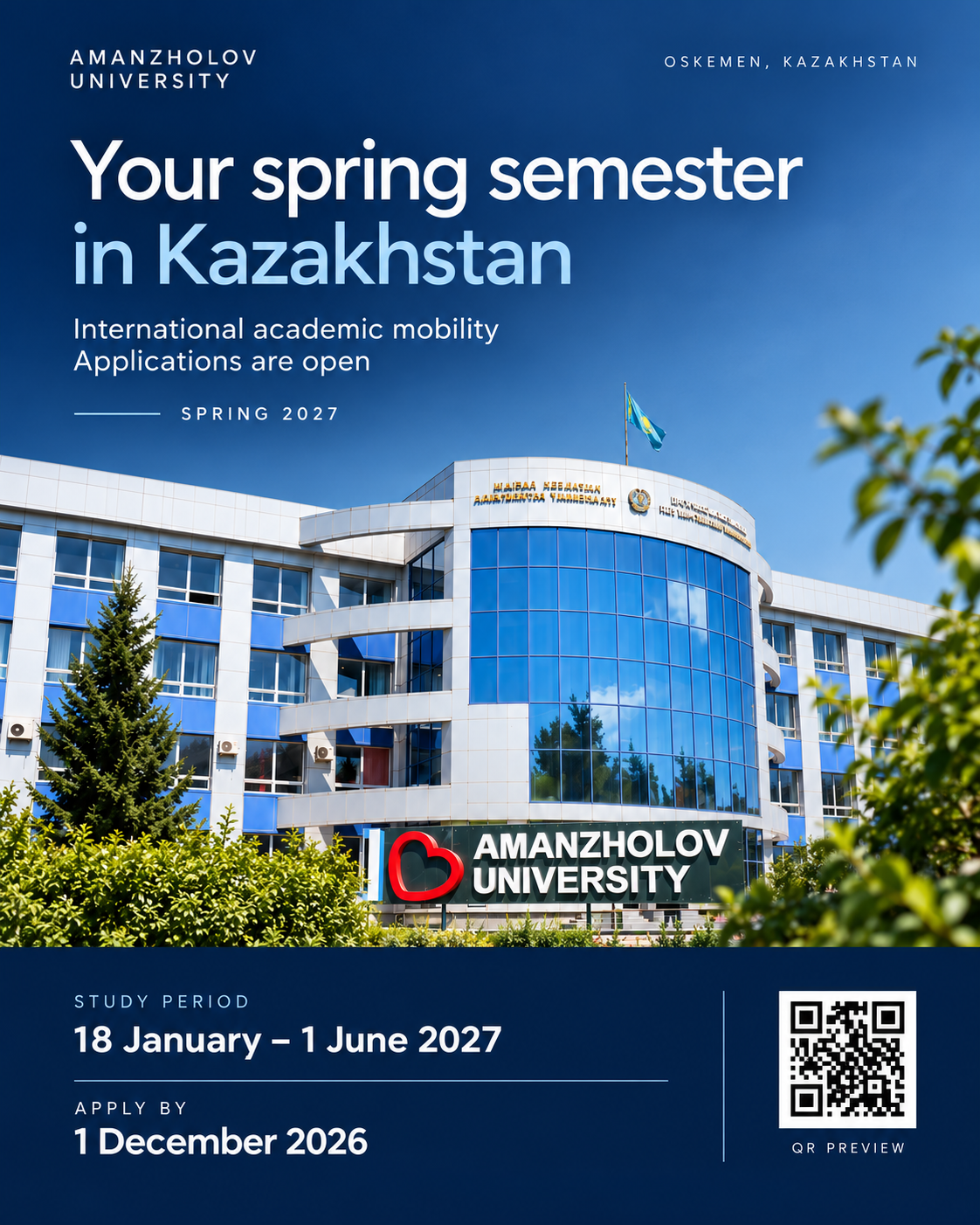 Study Abroad in Kazakhstan: Exchange Opportunities at Amanzholov University for Spring 2027