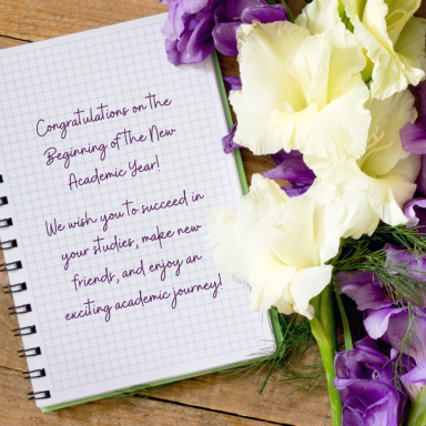 Congratulations on the beginning of the New Academic Year!