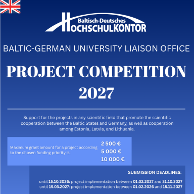 Baltic-German University Liaison Office Announces 2027 Project Competition