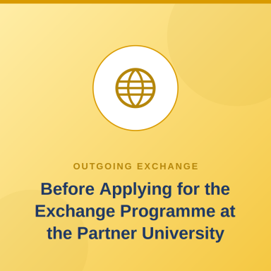 Before Applying for the Exchange programme at the Partner University